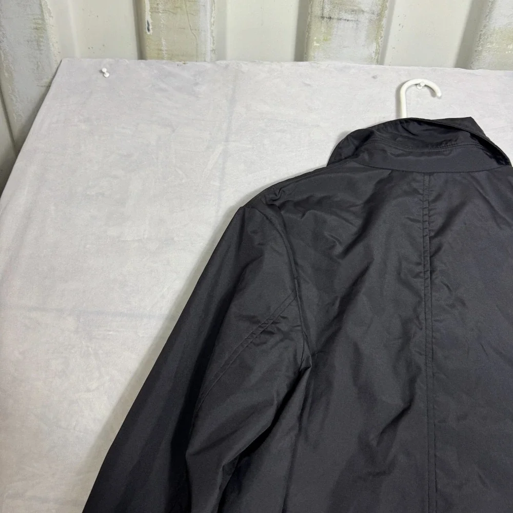 Banana Republic Mens Windbreaker Jacket Black Lined‎ Full Zip Long Sleeve Size S